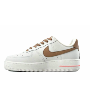 Кроссовки Nike Air Force белые с коричневым