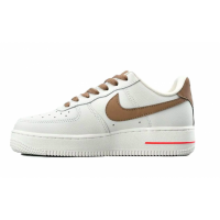 Кроссовки Nike Air Force белые с коричневым