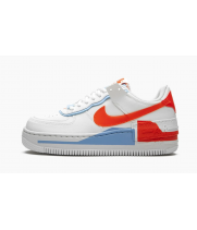 Кроссовки Nike Air Force бело-голубые с оранжевым