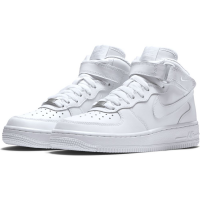 Кроссовки зимние Nike Air Force 1 Mid All White белые