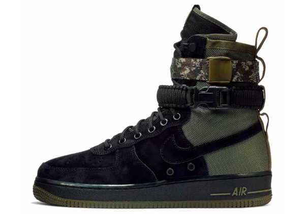 Nike Air Force 1 SF High черные с зеленым