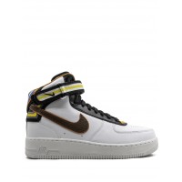 Кроссовки Nike Air Force 1 бело-желтые с коричневым