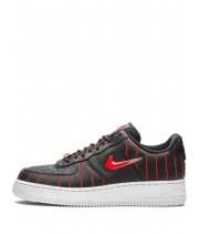 Кроссовки Nike Air Force 1 черные с красными полосами
