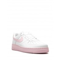 Кроссовки Nike Air Force 1 белые с розовой подошвой