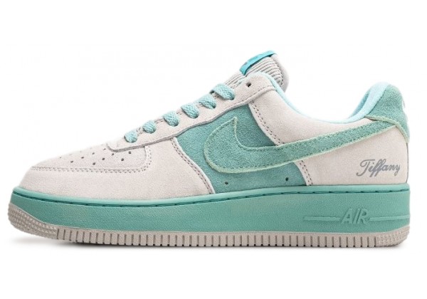 Nike Air Force 1 Low x Tiffany светло-серые с мятным женские