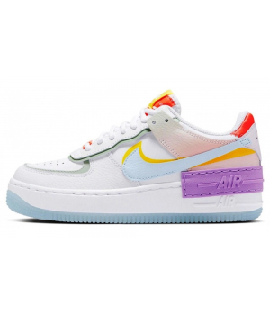 Nike Air Force 1 Low Shadow White Diamond Blue Purple Yellow