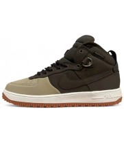 Nike Air Force 1 Lunar Duckboot WaterShield Brown с мехом