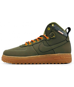 Nike Air Force 1 Lunar Duckboot WaterShield Autumn Khaki с мехом