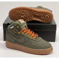 Nike Air Force 1 Lunar Duckboot WaterShield Autumn Khaki с мехом