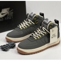 Nike Air Force 1 Lunar Duckboot WaterShield Autumn Grey с мехом