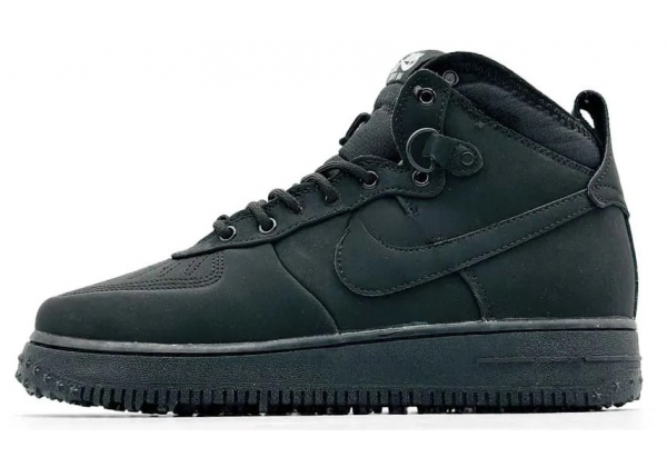 Nike Air Force 1 Lunar Duckboot WaterShield Black с мехом