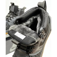 Nike Air Force 1 Lunar Duckboot Black Grey с мехом