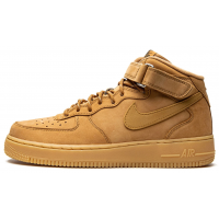 Nike Air Force 1 Mid Flax бежевые с мехом