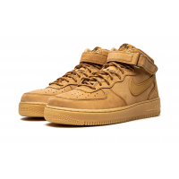 Nike Air Force 1 Mid Flax бежевые с мехом