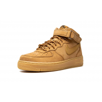 Nike Air Force 1 Mid Flax бежевые с мехом