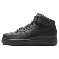 Nike Air Force 1 Mid Black с мехом