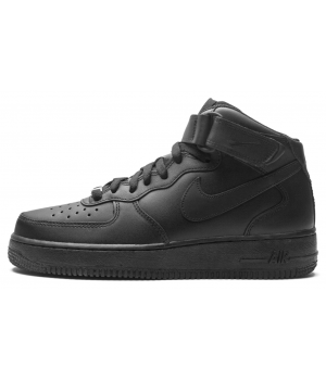 Nike Air Force 1 Mid Black с мехом