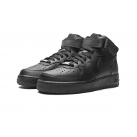 Nike Air Force 1 Mid Black с мехом