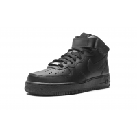 Nike Air Force 1 Mid Black с мехом