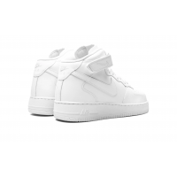 Nike Air Force 1 Mid Triple White с мехом