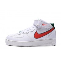 Кроссовки Nike Air Force 1 бело-красно-зеленые