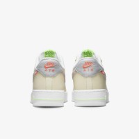 Кроссовки Nike Air Force 1 neon Stitch бежевые с салатовым 