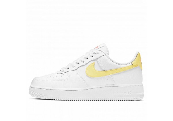Кроссовки Nike Air Force 1 белые с желтым