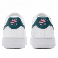 Кроссовки Nike Air Force 1 белые с зеленым логотипом