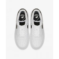 Кроссовки Nike Air Force 1 белые с черным логотипом