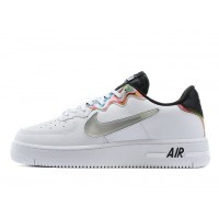 Кроссовки Nike Air Force 1 бело-бежевые с серым
