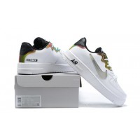 Кроссовки Nike Air Force 1 белые с цветным принтом