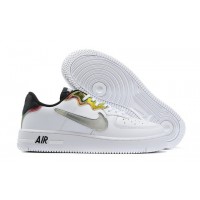 Кроссовки Nike Air Force 1 белые с цветным принтом