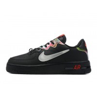 Nike Air Force 1 черные с разноцветным принтом