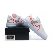 Кроссовки Nike Air Force 1 бело-красно-серые