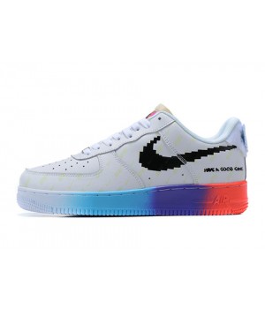 Nike Air Force 1 с цветной подошвой белые