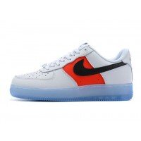 Кроссовки Nike Air Force 1 бело-красные с черным