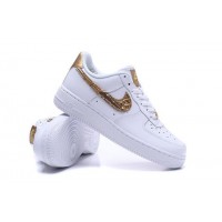 Кроссовки Nike Air Force 1 бело-золотые